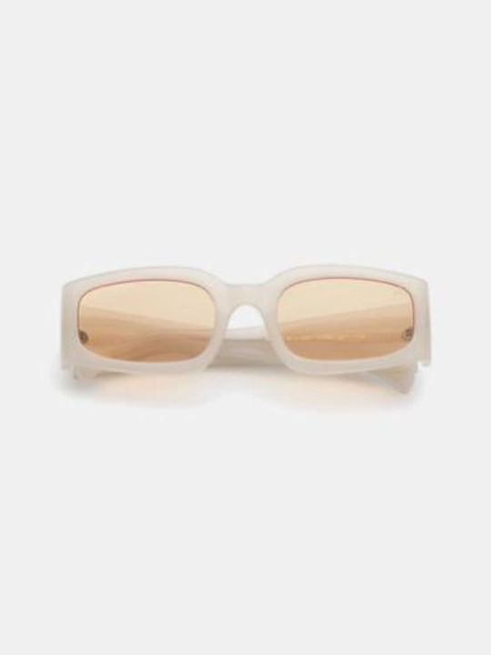 A.Kjaerbede Women's Sunglasses with White Plastic Frame and Beige Lens KL2410-005