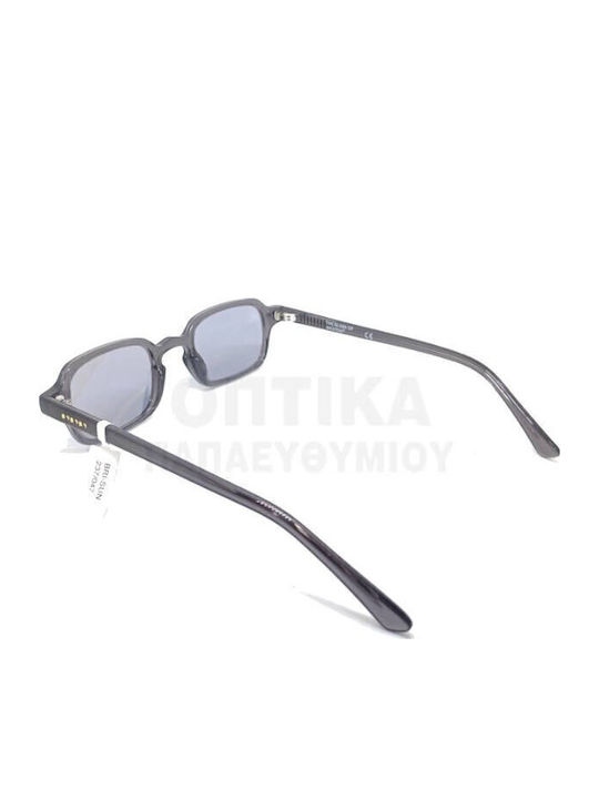 The Glass of Brixton Unisex Sunglasses with Gray Plastic Frame and Blue Lens