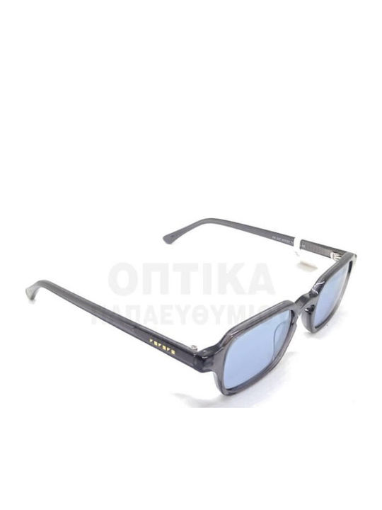 The Glass of Brixton Unisex Sunglasses with Gray Plastic Frame and Blue Lens
