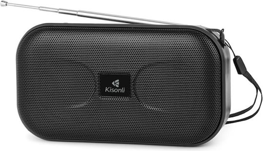 Kisonli SC-01 Bluetooth Speaker 5W with Radio and Battery Life up to 6 hours Black