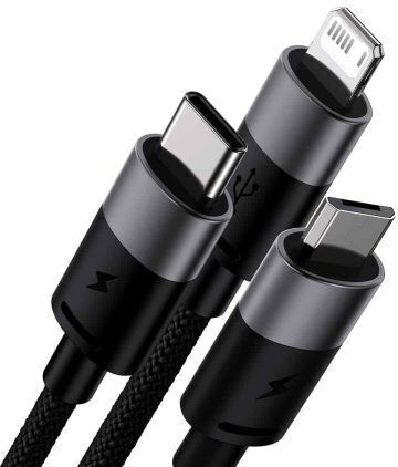 Baseus Starspeed 3in1 Braided USB to micro USB / Lightning / Type-C 0.6m 3.5A Cable (BG-40439)