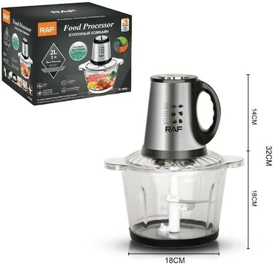 Raf R.7030 Mini Tocător Multi 250W Cu Recipient 2L Inox
