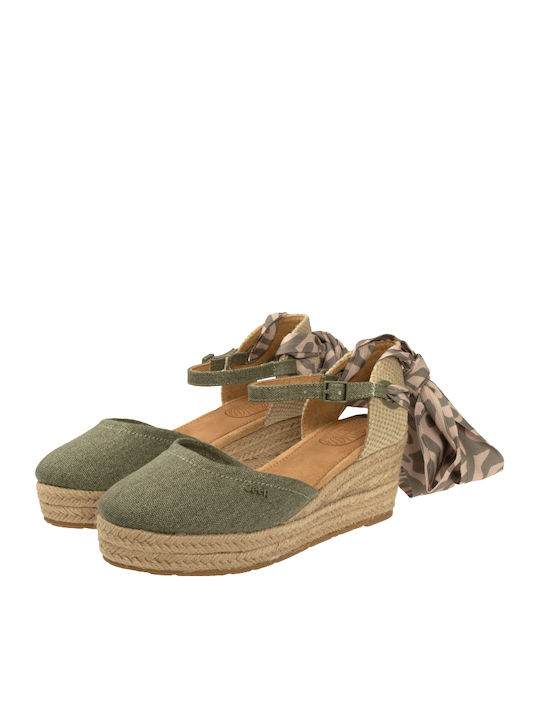 Damenplattformen im Espadrilles-Stil Grün