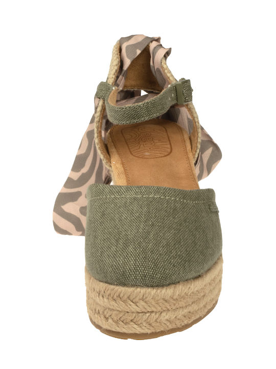 Damenplattformen im Espadrilles-Stil Grün