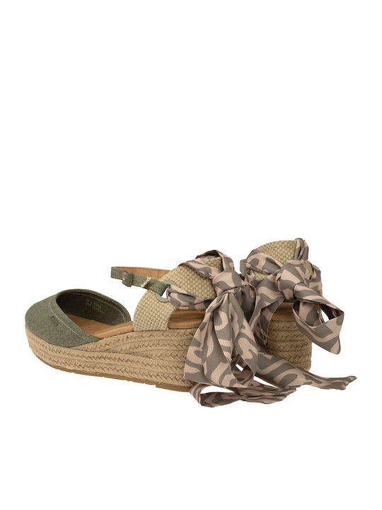 Damenplattformen im Espadrilles-Stil Grün