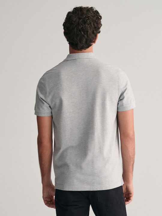 Gant Shield Pique Polo Blouse Grey Melange