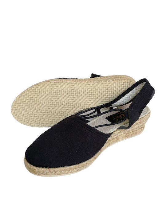 Damenplattformen im Espadrilles-Stil Schwarz