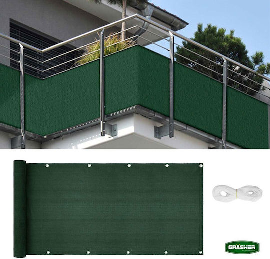 Grasher Rectangular Shade Divider Green With Hoop 1.2x6m 160gr/m²