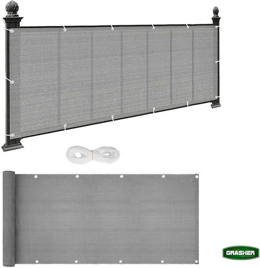 Grasher Rectangular Shade Divider Gray With Hoop 1.50x6m 160gr/m²