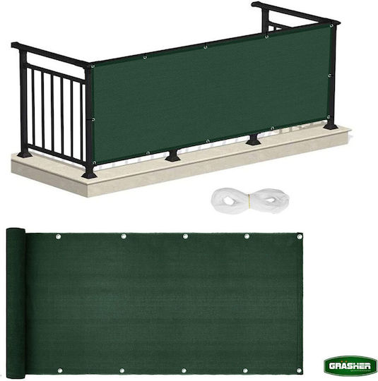 Grasher Rectangular Shade Divider Green With Hoop 1.5x6m 160gr/m²