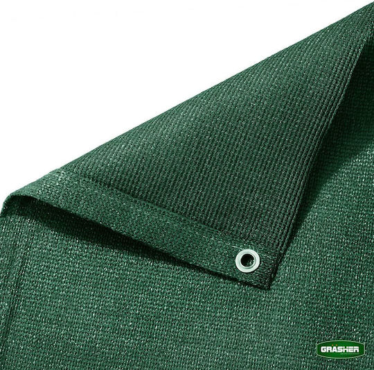 Grasher Rectangular Shade Divider Green With Hoop 1.5x6m 160gr/m²