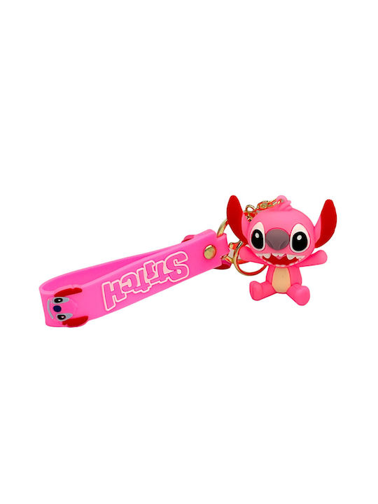 Stitch Pink Keychain Κρεμαστό Μπρελόκ Pvc 15436-3