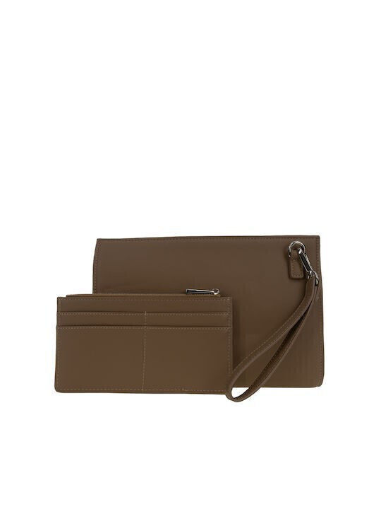 Groß Damen Geldbörse Klassisch Beige