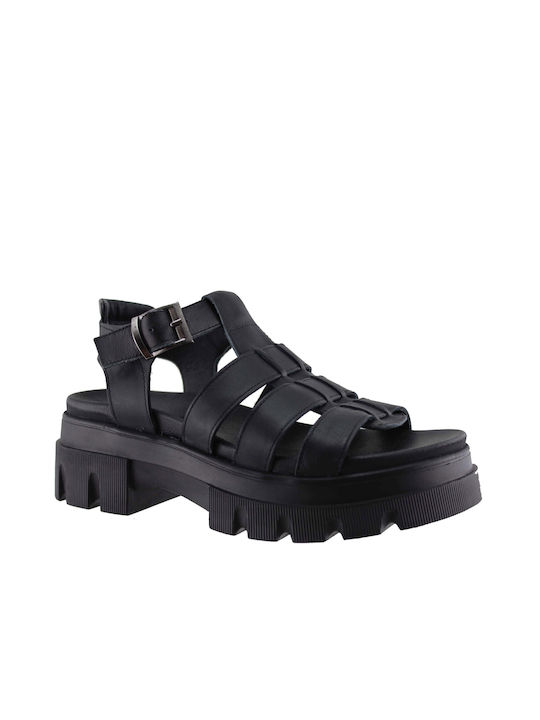 Catwalk Women's Leather Sandals 405 Black