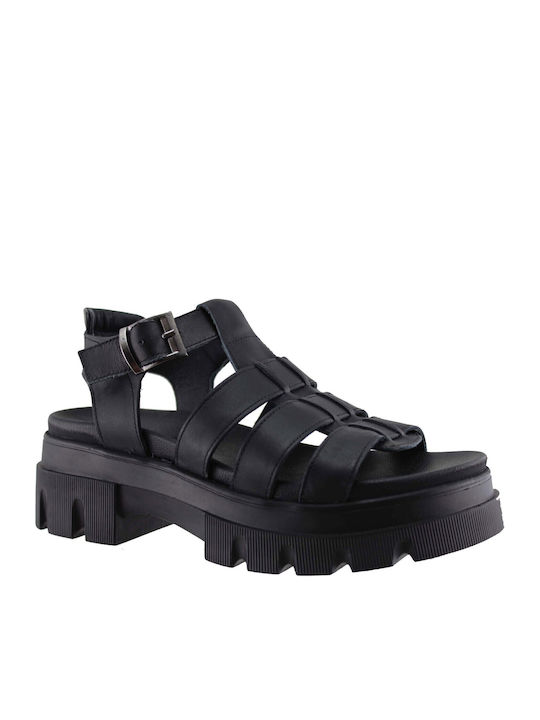 Catwalk Дамски Сандали Кожени 405 Черни