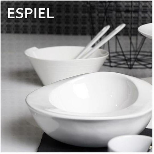 Espiel Μπωλ Σερβιρίσματος Στρογγυλό από Πορσελάνη Λευκό με Διάμετρο 23εκ.