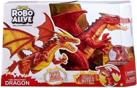 Zuru Robo Alive Joc Electronic Robotic Pentru Vârsta 3+ Ani Dragon Care Scoate Foc și Răcnește