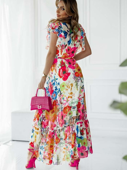 Boho-Chic Luftiges Wickelkleid Elisabeta Weiß