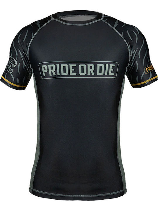 PrideOrDie Short Sleeve Shirt for Jiu-Jitsu Black
