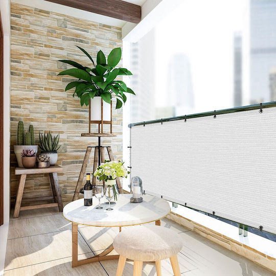 Grasher Rectangular Shade Divider White With Hoop 0.75x6m 160gr/m²
