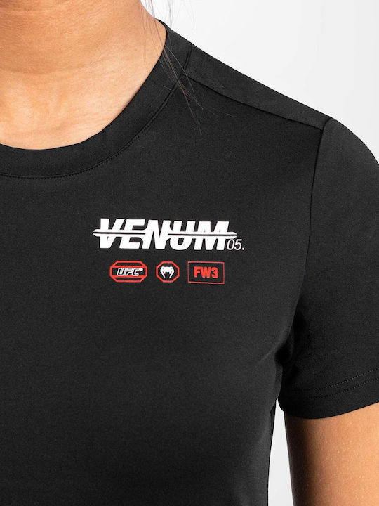 Venum Damen Kurzärmlig T-Shirt VNMUFC-00193-001 für MMA Schwarz