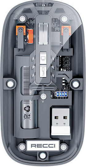 Recci RCS-M01 Ασύρματο Ποντίκι Γκρι