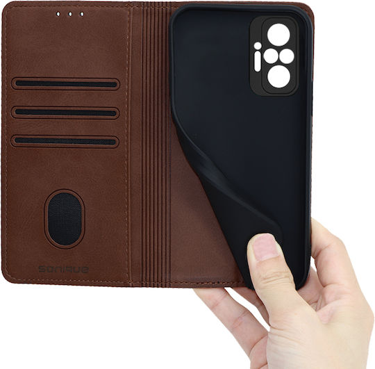 Sonique Vintage Magnet Wallet Synthetic Leather / Plastic / Silicone Brown (Redmi Note 10 Pro)