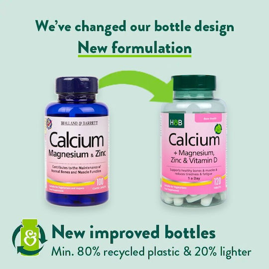 Holland & Barrett Calciu + Magneziu, Zinc și Vitamina D 120 Comprimate