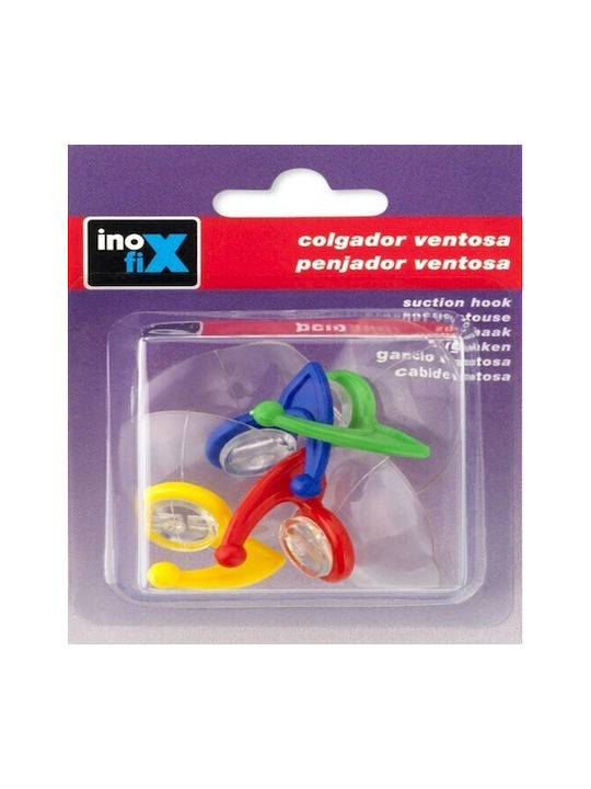 Inofix 1206 Άγκιστρο Μπάνιου Μονό με Βεντούζα ​3.3x3.3cm Ασημί