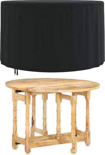 vidaXL Waterproof Dining Table Cover Black 128x128x71cm