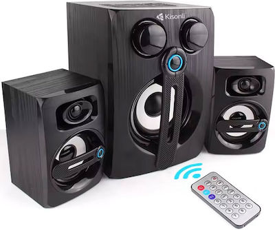 Kisonli BG-22219 Pair of Hi-Fi Speakers Bookself 12W Black