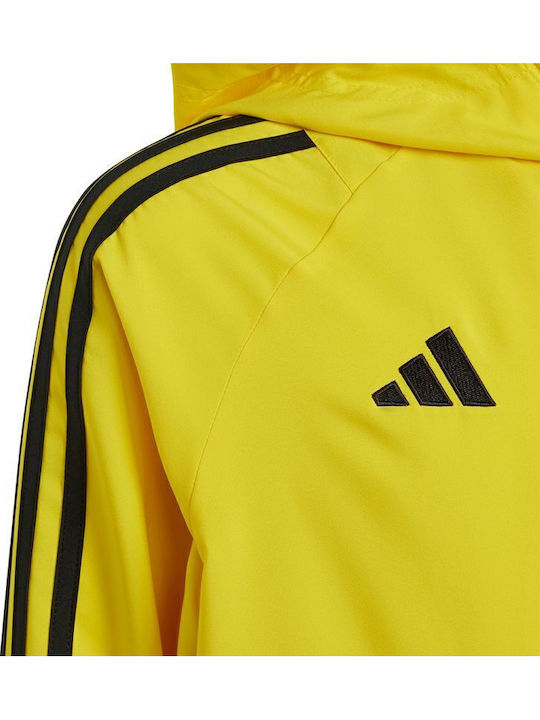 Sportlich Kinderstrickjacke mit Kapuze Gelb Tiro