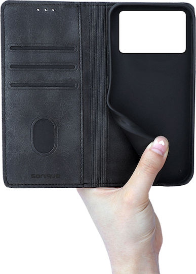 Sonique Wallet Δερματίνης / Πλαστικό / Σιλικόνης Μαύρο (Poco X6 Pro)