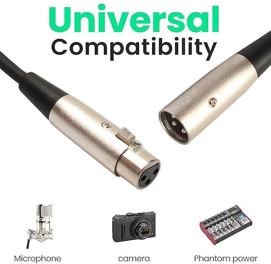 Adam Hall XLR male / XLR female to XLR male / XLR female 10m Cable (3-Pin)