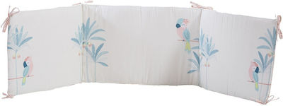 Crib Bumper Paradise Birds Mint Nef Nef Green 60+67+60x40