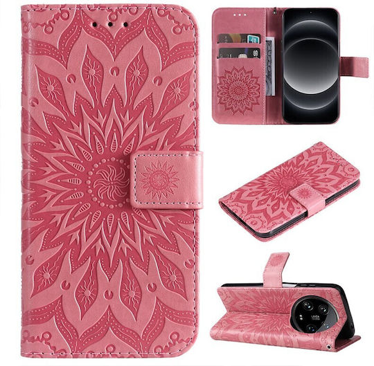 Embossed Sunflower Brieftasche Rosa (Xiaomi 14 Ultra)