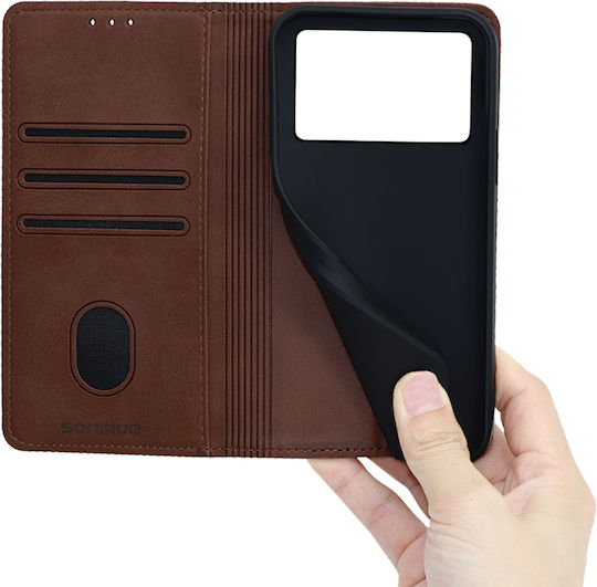 Sonique Wallet Δερματίνης / Πλαστικό / Σιλικόνης Καφέ (Poco X6 Pro)