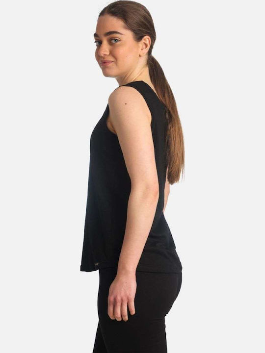 Damen Sport Bluse Ärmellos Black