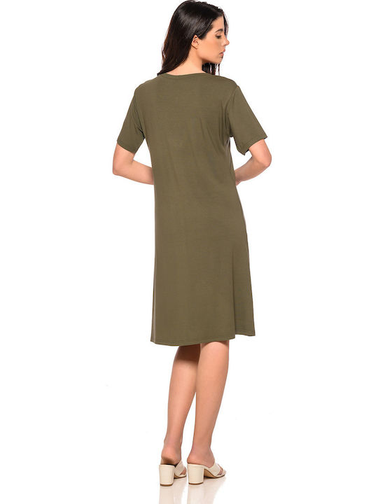 Summer Midi Khaki Dress