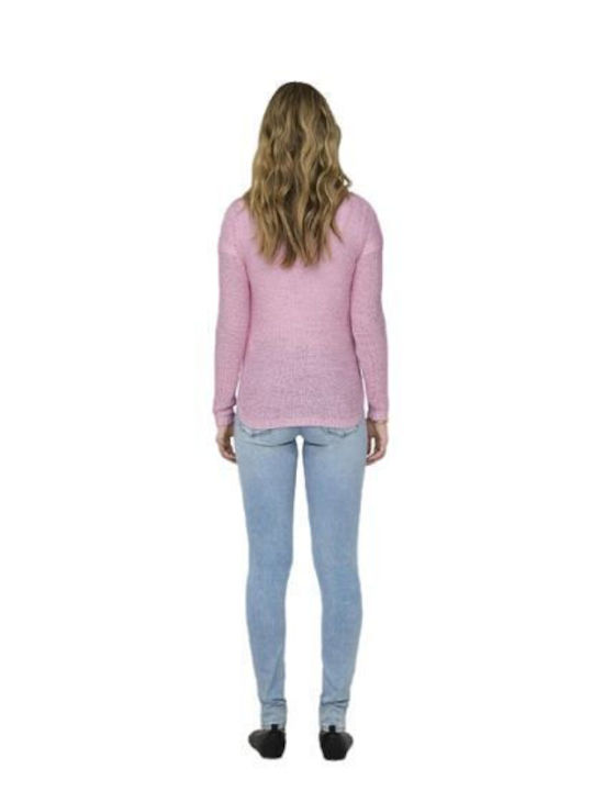 Only Damen Sommerliche Bluse Langärmelig Rosa