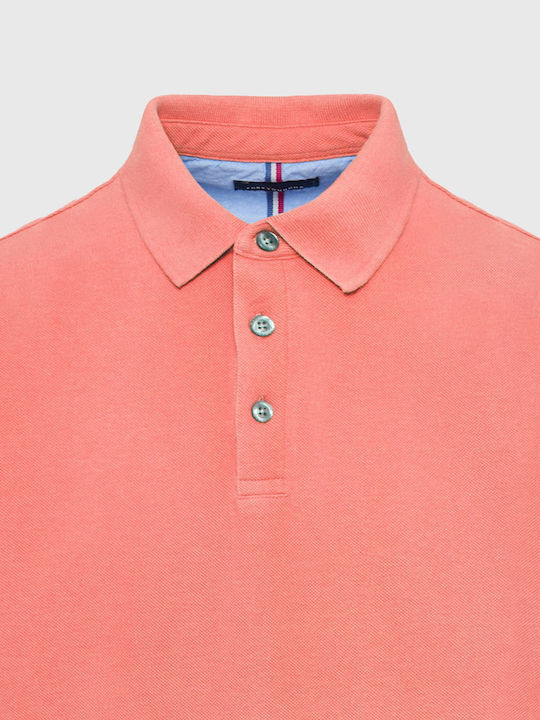 Polo Kurzarm Bluse Fuchsie