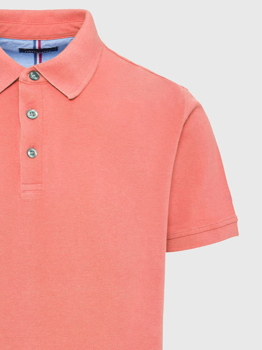 Polo Kurzarm Bluse Fuchsie