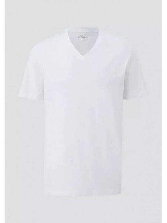 S.Oliver Men's Short Sleeve T-shirt White