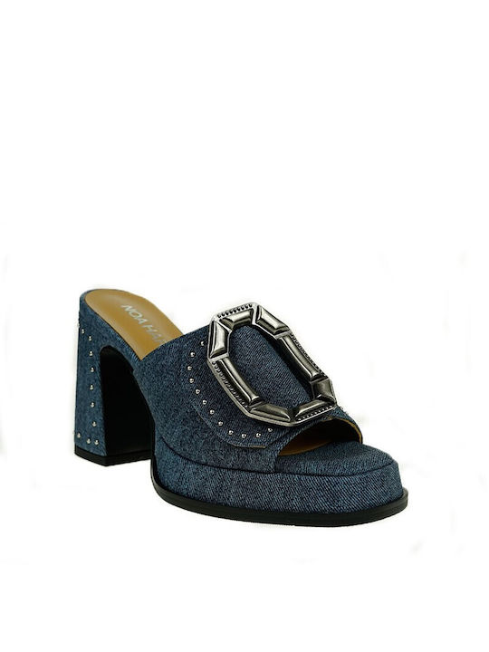 Noa Harmon Heel Mules Blue