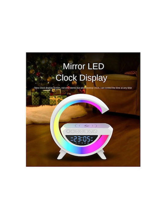 BT-3401 Tabletop Digital Clock with Radio & Wireless Charging White 46938470
