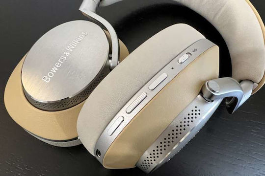 Bowers & Wilkins Px8 Wireless Wired Over Ear Headphones with 30 Hours Playing Time and Quick Charge Tan Grey Leather