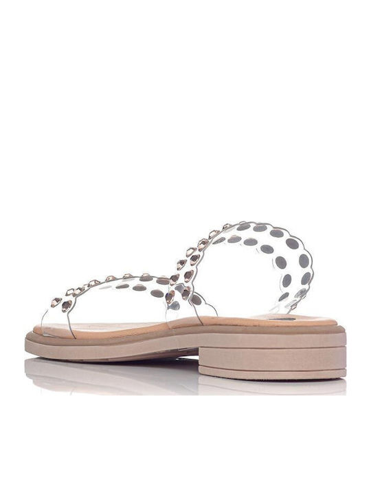 Flache Sandalen für Damen Anatomisch in Beige Farbe
