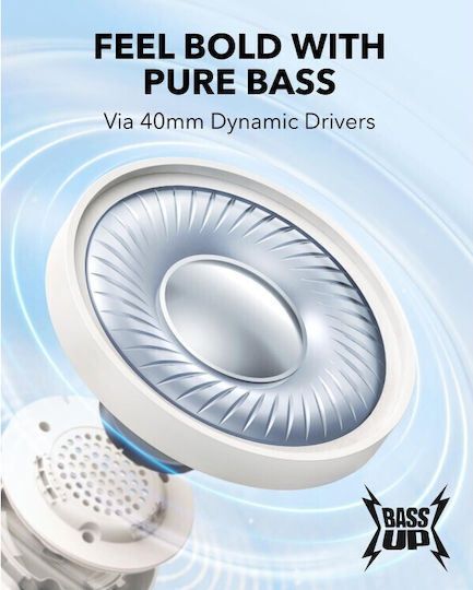 Soundcore by Anker H30i Wireless / Wired On Ear Headphones with 70 hours of Operation and Quick Charge White