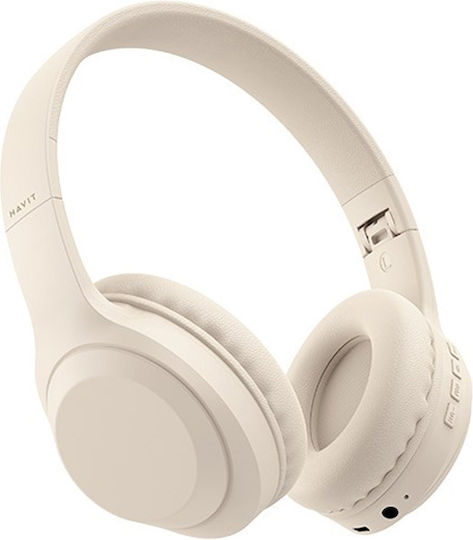 Havit H628BT Wireless / Wired Over Ear Headphones with Radio with 9 hours of Operation and Quick Charge Beige