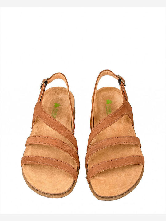 El Naturalista Panglao N5811 Women's Flat Sandals in Brown Color